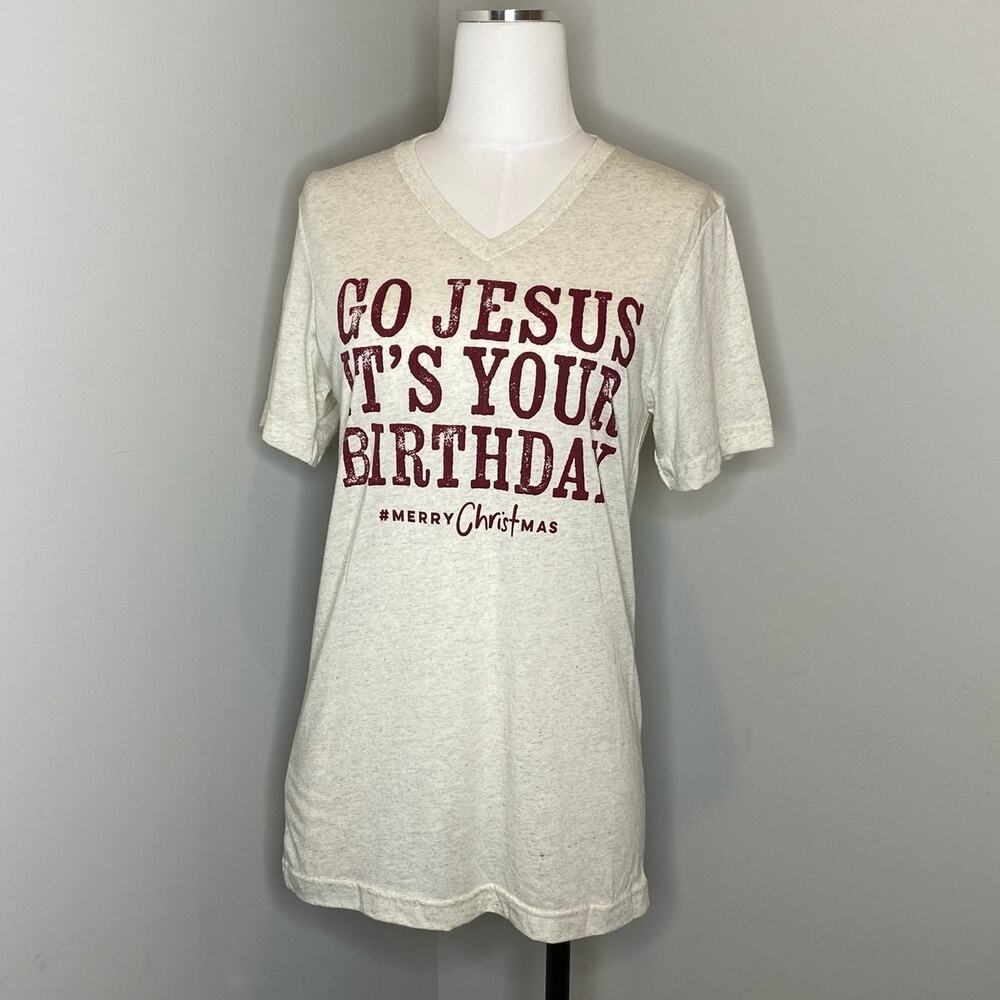 Go Jesus It's Your Birthday Christmas T-Shirt Ruby's Rubbish Size Small